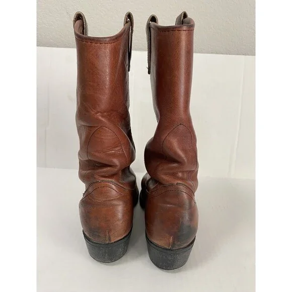 Vintage Mason Western Brown Leather Cowboy Boot Size 10 - 10.5 USA